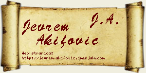 Jevrem Akifović vizit kartica